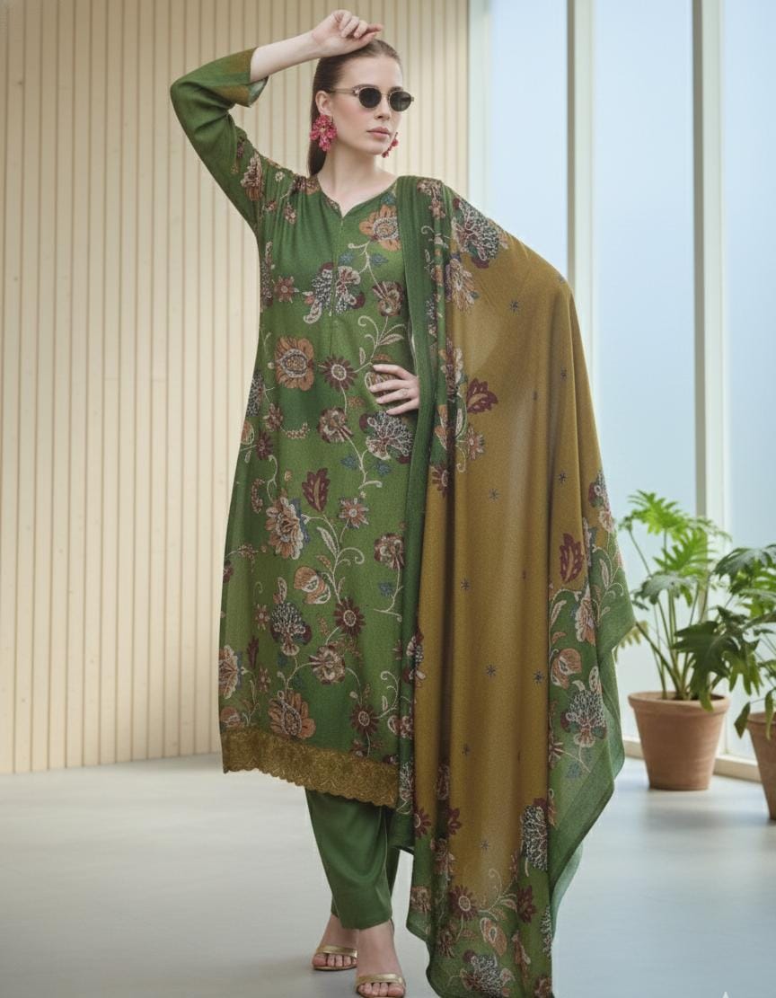 Kashmiri-Style Embroidered Suit