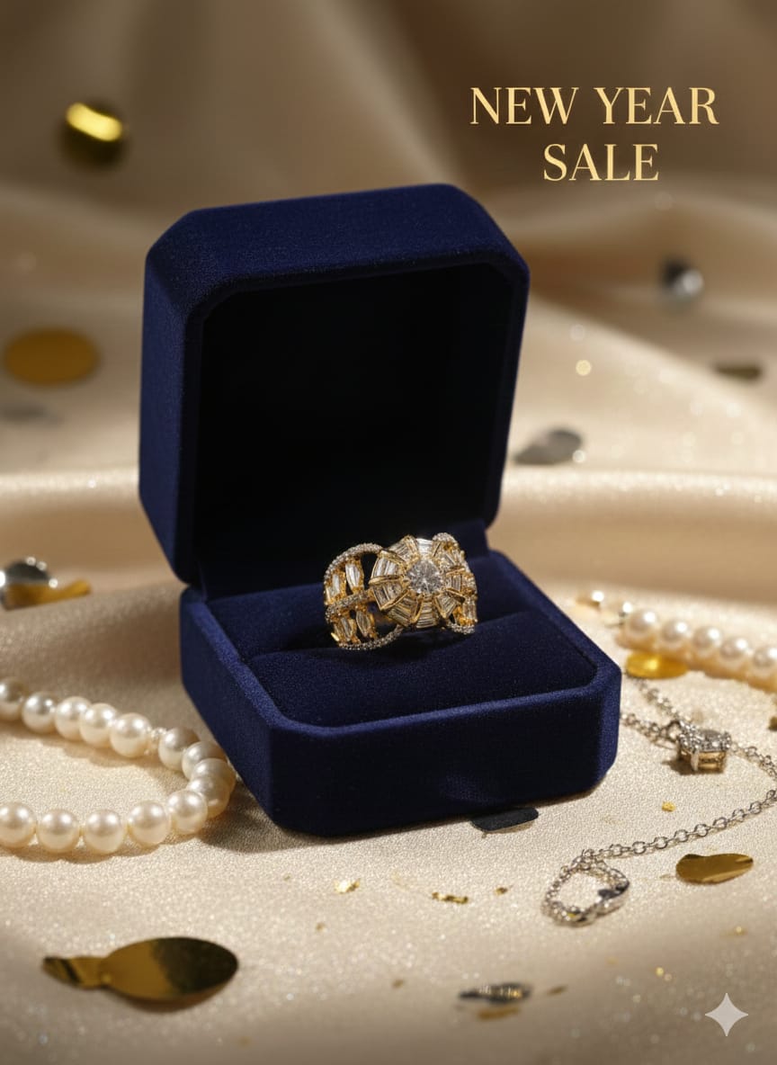 Baguette Cluster Cocktail Ring in Royal Velvet Keepsake Box