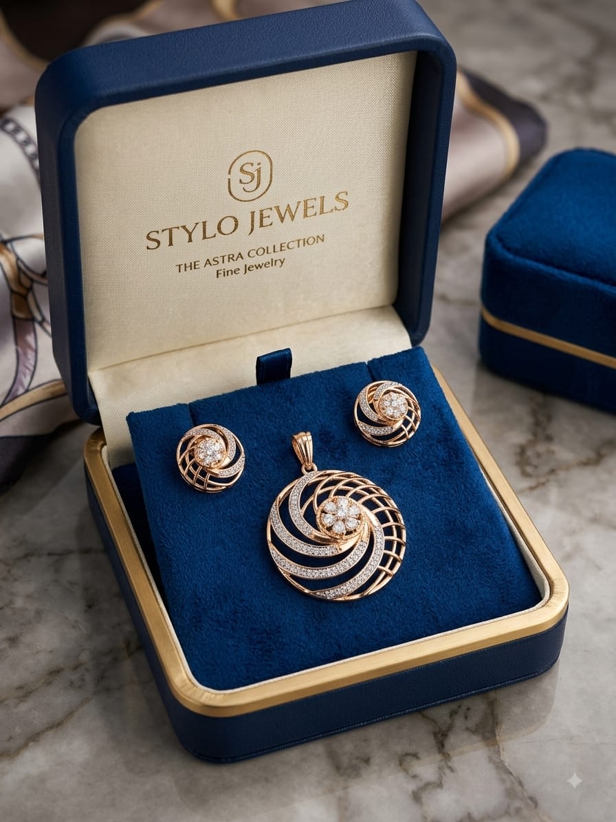 Stylo Jewels "The Astra Collection" Rose Gold Swirl Set