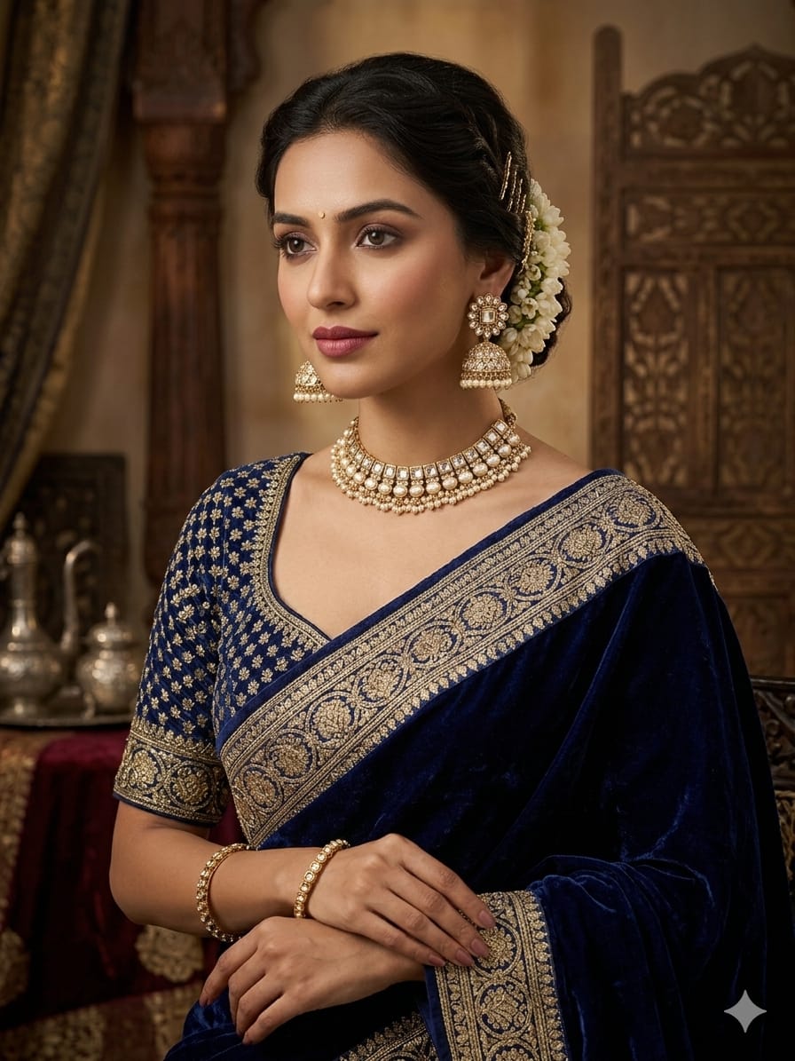 Heritage Kundan & Pearl Choker Necklace Set with Jhumkas