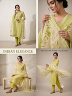 Cotton Suit With Brush Paint Dupatta