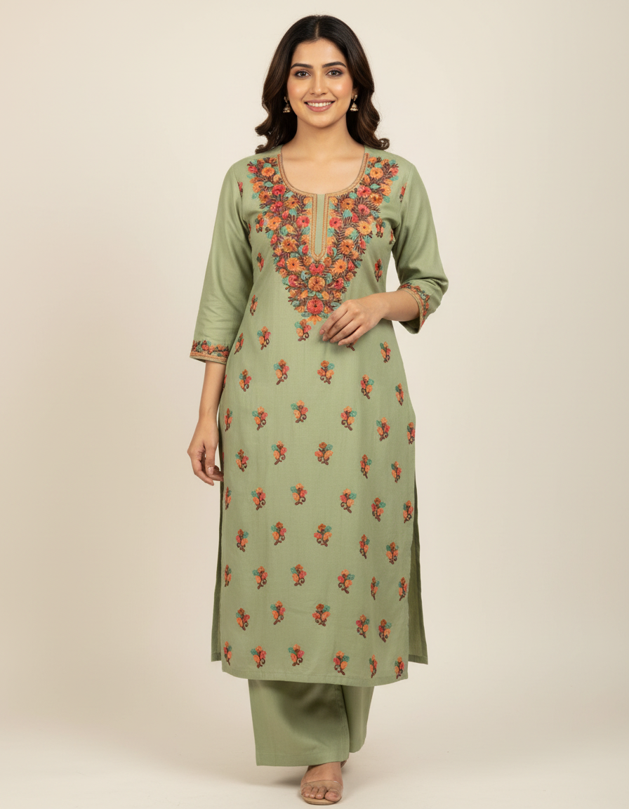 Pashmina Cordset With Kashmir Work