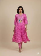Cotton Suit With handwork highlights