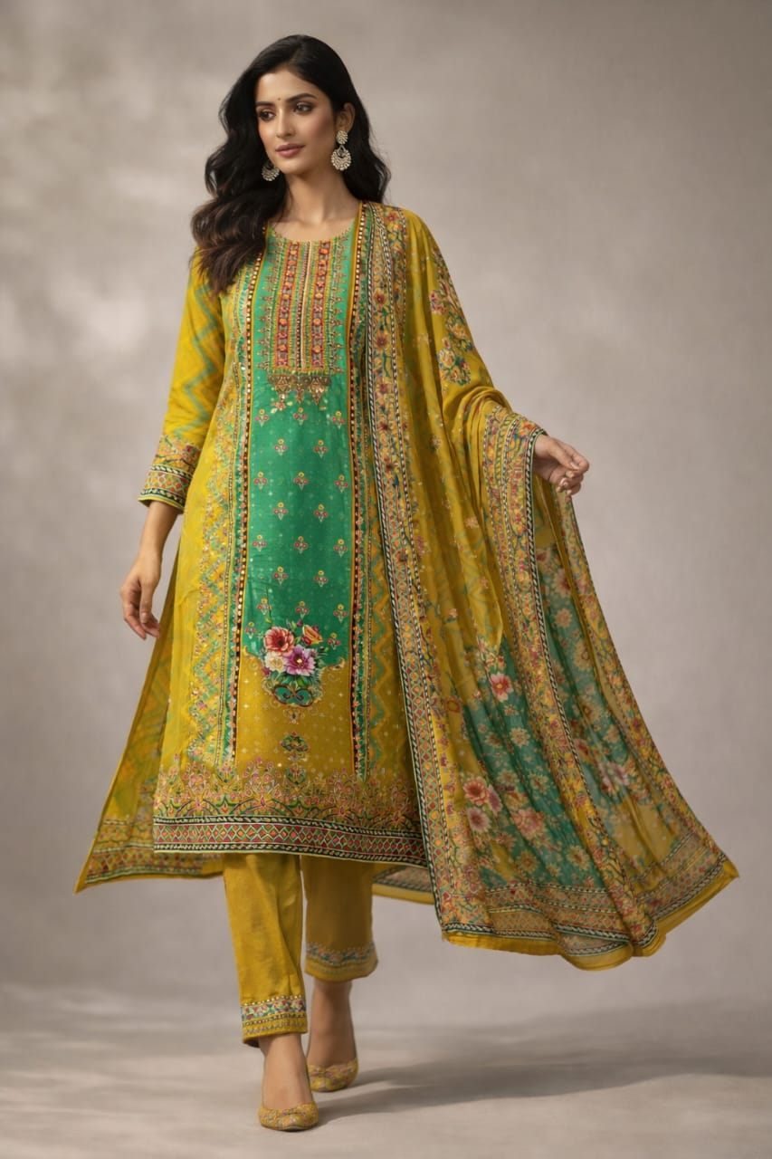 Crepe Suit With Mirror Detailing