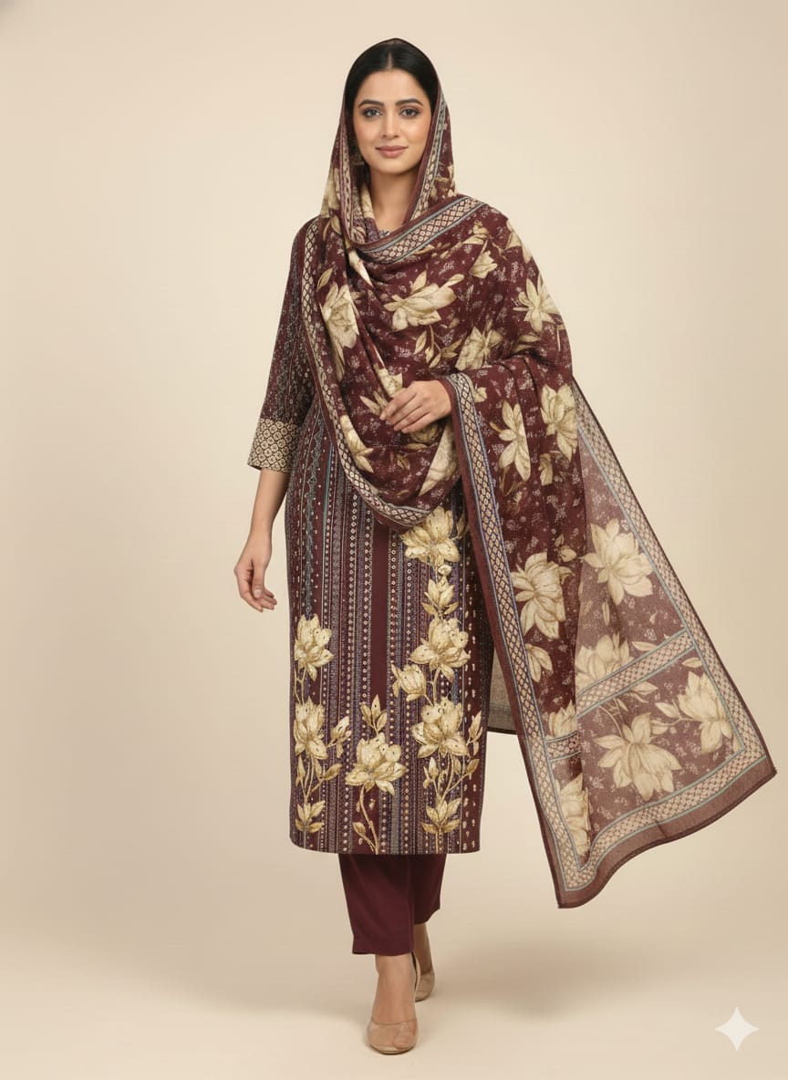 Cotton Suit With handwork highlight