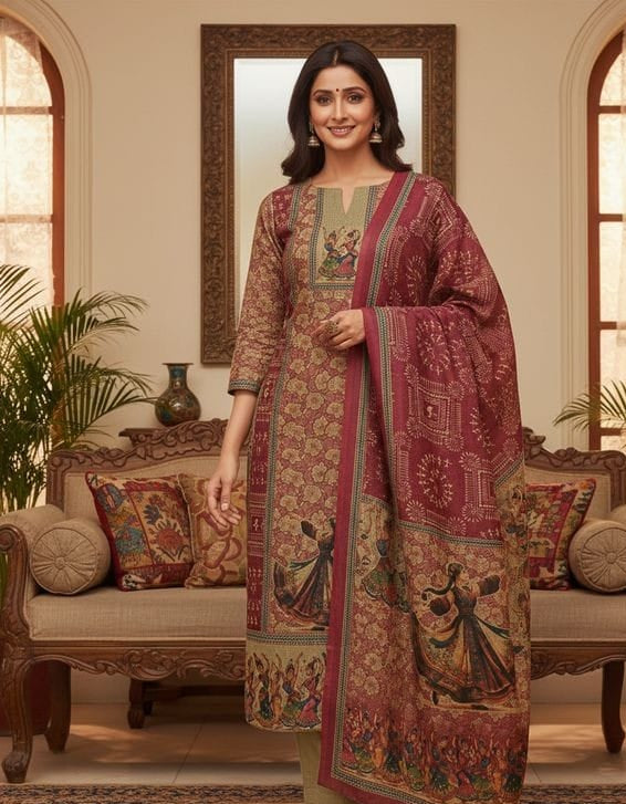 Pashmina With Warli Print