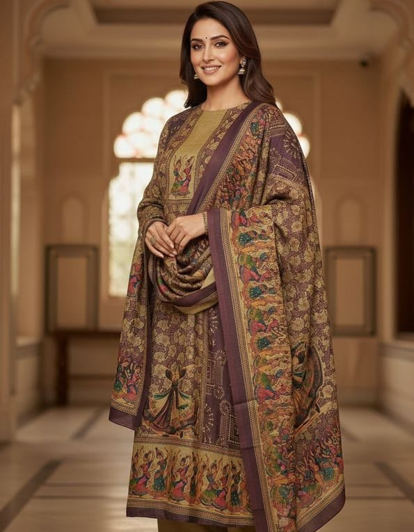 Pashmina With Warli Print