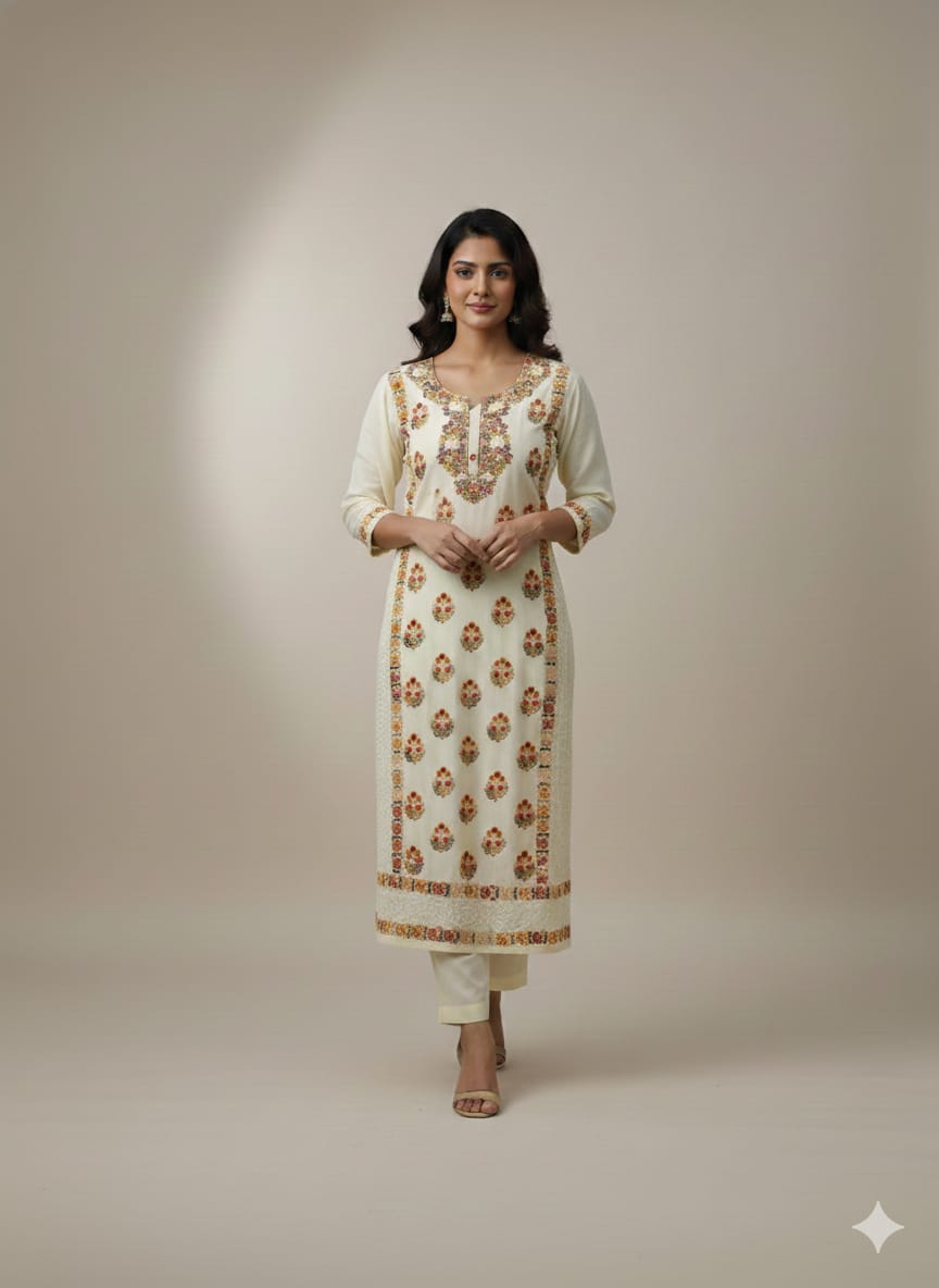 Georgette Suit With thread Embroidery