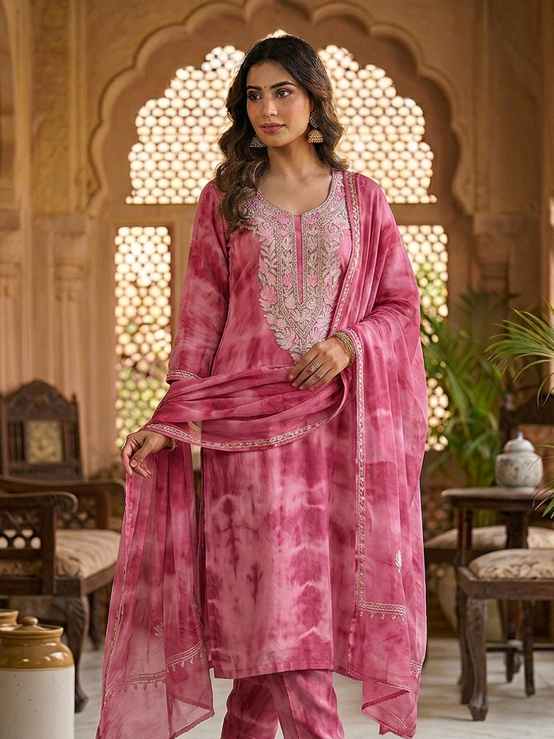 Georgette Suit With Kashmiri Work