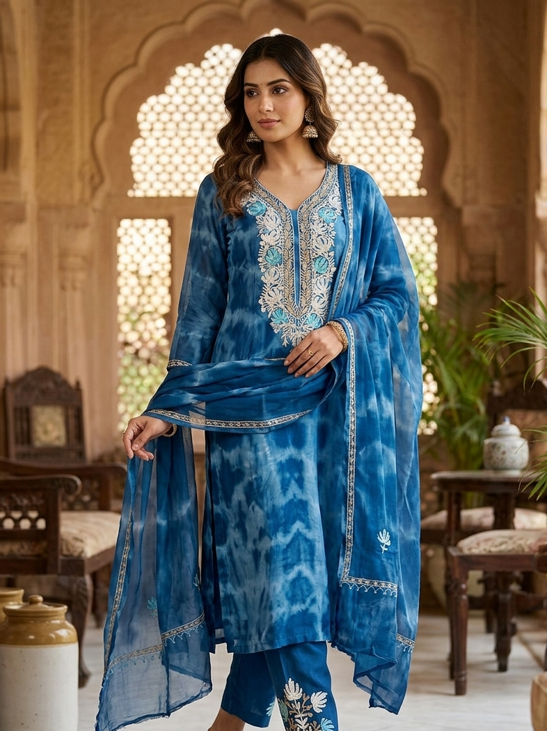 Georgette Suit With Kashmiri Work