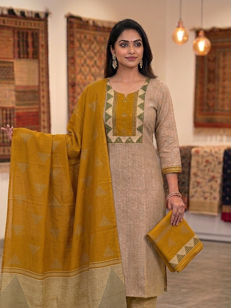 Pure Cotton Designer Suit