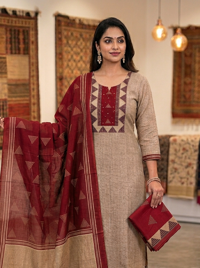Pure Cotton Designer Suit