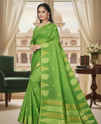 Chanderi Silk Saree with Tissue Borders