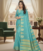 Chanderi Silk Saree with Tissue Borders