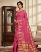 Chanderi Silk Saree with Tissue Borders