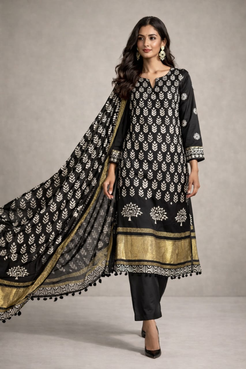 Muslin Lagdapatti Suit