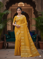 Chanderi Silk Saree with Tissue Borders