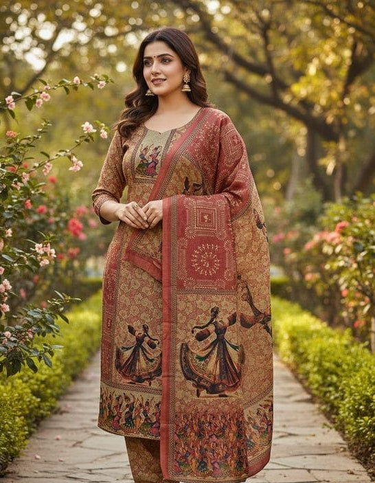 Pashmina With Warli Print