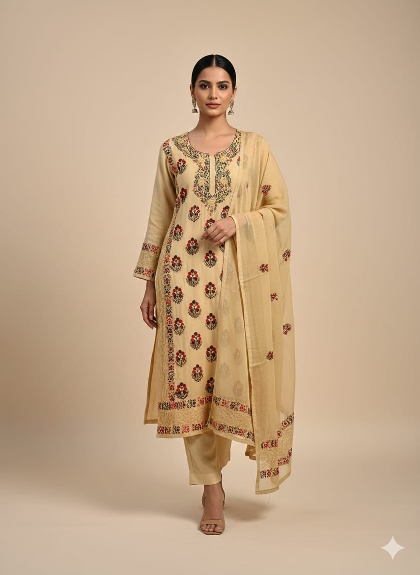 Georgette Suit With thread Embroidery