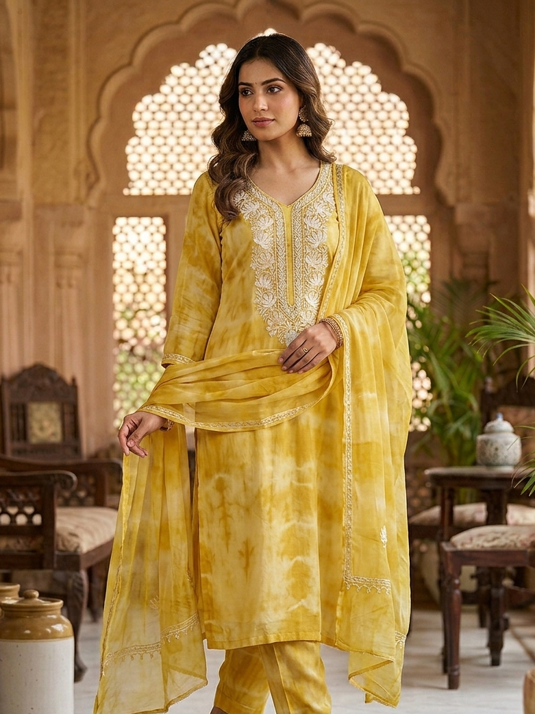 Georgette Suit With Kashmiri Work