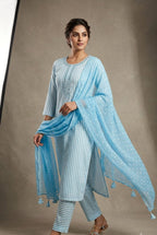 Cotton Suit With Chiffon Dupatta