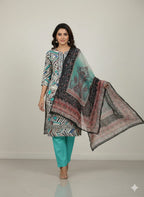 Cotton Suit With Pure Chiffon Dupatta