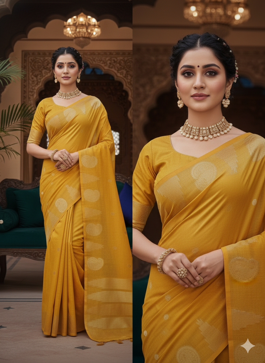 Chanderi Silk Saree with Tissue Borders