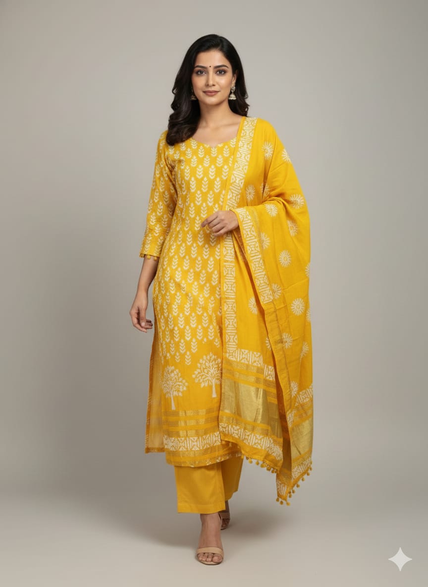 Muslin lagdapatti suit