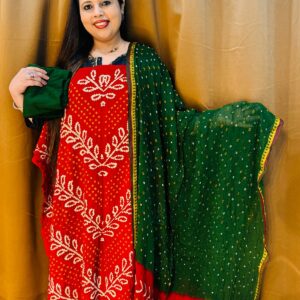 Bandhani Pure Cotton Organic Bandhani Suit With Cotton Bottom Bandhani Dupatta