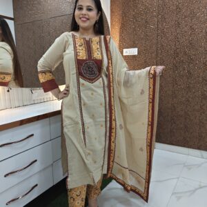 pure cotton ajrakh readymade suit